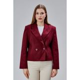 Bolivente Bordo Regular Fit Premium Kısa Kaşe Ceket - XL