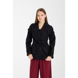 Bolivente Calina Siyah Regular Fit Premium Kaşe Ceket - 2XL