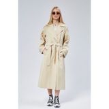 Bolivente Kadın Oversize Astarlı Trençkot - Vizon - XS