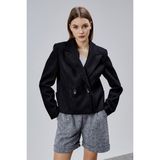 Bolivente Siyah Regular Fit Premium Kısa Kaşe Ceket