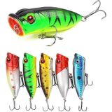 Bolivia's Balık Yemleri, 5 Parça Gerçekçi Tasarım Yüzme Yemi, Levrek ve Alabalık Avı için Özel, Profesyonel Crankbait ve Popper Seti
