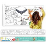 Bolivia's Çocuk Çizim Rulosu, 300x38cm Büyük Boy DIY Yapışkan Duvar Boyama Kağıdı, Hayvan Figürlü Bölümlü Çizim Seti, Kız ve Erkek Çocuklar İçin Parti ve Sanat Aktivite Malzemesi