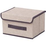 Bolivia's Kapaklı saklama kutuları, Katlanabilir Kumaş Toz Geçirmez Saklama Kutusu Çevirmeli Kapaklı, Aile Yatak Odası Gardırop Ofis Depolama Kutusu İçin (Bej)