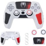 Bolivia's PS5 için oyun kumandası kılıfı, PS5 Dualsense kumandası için silikon koruyucu kılıf, başparmak tutma kapakları, joystick koruyucuları ve sarım çıkartması ile birlikte (Beyaz)