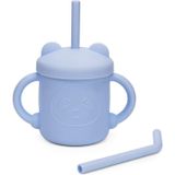 Bolivia's Silikon Emzikli Bardaklar, 200ml Dökülmez Pipetli Bebek Bardağı, 2 Kulplu, 1 Düz ve 1 Eğri Pipetli, BPA İçermeyen, 6 Aydan Büyük Bebekler İçin Eğitici Bardak