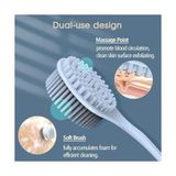 Bolivia's Silikon Vücut Temizleyici, Uzun Saplı Banyo Duş Fırçası, Bpa Içermeyen Çift Taraflı Sırt Temizleyici Fırça, Cilt Peelingi ve Masajı Için Duş Fırçası Temizleyici - Option-1