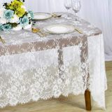 Bolivia’s Yemek masası için masa örtüsü, 150x300cm keten dekor, beyaz dantel detaylı örtü, düğün, akşam daveti, çay saati ve özel etkinliklere uygun masa süsü
