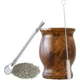 Bolivia's Yerba Mate Çay Bardağı, Premium Paslanmaz Çelik Çift Katmanlı Tasarım, Mate Keyfi İçin Komple Set, Bombilla Pipet ve Temizlik Fırçası Hediyeli, Uzun Süreli Sıcak Tutma Özelliği