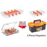 Bölmeli Organizer Ve Alet Çantası Seti Balık Malzemesi Hobi Boncu