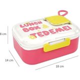Bölmeli Paslanmaz Çelik Saklama Kabı Çatal Kaşıklı Sızdırmayan Beslenme Kabı 750 ml - Pembe