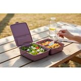 Bölmeli Saklama Ve Yemek Kabı - Bpa Sız Sağlıklı - Kilit Kapak - Taşınabilir Lunchbox- Mor Renk