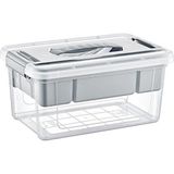 Bölmeli ve Katlı Plastik Organizer Makyaj Düzenleyici – Kilitli Takım Sandığı Organizer Kut - Çok Renkli