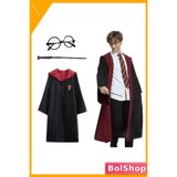 BolShop Harry Potter Gryffindor Kostüm Seti Cübbe Asa Gözlük 7-8 Yaş