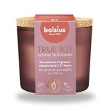 Bolsius Çiçek Kokulu Kavanozda Mum – Mantar Kapaklı, Pembe – 21 Saat Yanma Süresi – Doğal Bitki Bazlı Balmumu – ScentFusion Teknolojisi ile Etkili Koku Yayılımı