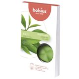 Bolsius Kokulu Buhardanlık Eritme Mum Tableti - Yeşil Çay Kokulu - 6 Yuvarlak Şekilli Renkli Tablet Mum - 2-3 kere eritme ile toplamda yaklaşık 25 saat koku deneyimi