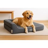Bolster-L Üst Kalite Köpek Yatağı Süngerli Sıvı Geçirmez Alezli. %100 Elyaflı. 2 Fermuarlı - 57 x 71 cm - Antrasit