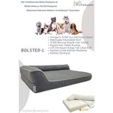 Bolster-L Üst Kalite Köpek Yatağı Süngerli Sıvı Geçirmez Alezli. %100 Elyaflı. 2 Fermuarlı - 81 x 107 cm - Antrasit