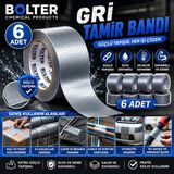 BOLTER CHEMİCAL PRODUCTS Gri Branda Çadır Tamir Bandı 48MM x 10 mt 6 Adet