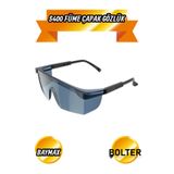 BOLTER CHEMİCAL PRODUCTS S400 Füme Polikarbonat Toz Çapak Gözlüğü 1 Adet