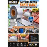 BOLTER CHEMİCAL PRODUCTS Sakız Bant Su Sızdırmaz Izolasyon Tamir Çatlak Boru Bandı 1,5 Metre x 48 mm - Gri