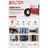BOLTER CHEMİCAL PRODUCTS Yüksek Voltaj Eriyen Kauçuk Bant 19MM x 5 mt Eriyen Bant - Siyah