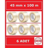 Bolton 100 Metre 6 Adet Koli Bandı Şeffaf Yüksek Kalite Hotmelt (45MM x 100MT)