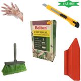 Bolton 5'li Set 500GR. Duvar Kağıdı Yapıştırıcısı(Tutkal-Fırça-Spatula-Falçata-Şeffaf Eldiven) - 1 Adet
