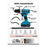 Boltoptan 12V 1.5Ah Çelik Şanzıman Bakır Sargılı Şarjlı Matkap Vidalama Çift Akülü 30 Parça