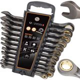 Boltrix 12 Parça Cırcırlı Kombine Anahtar Seti - Cr-V Çelik Metrik Cırcır Takımı (8-19 Mm)