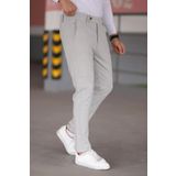 bombe Erkek Gri Slim Fit Bilek Boy Esnek Likralı Kumaş Pantolon