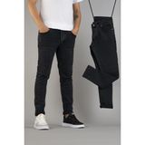 Bombe Erkek Slim Fit Dar Kesim Tırnaklı Kot Pantolon Füme - 33 - --
