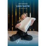 Bombeli Lüx Boyun Destekli Ortopedik Yastık; Anti-aging Visco Yastık Mavi 57x42x13/11, Yeşil