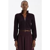 Bomber Ceket Leopar Desenli Burgundy - Bordo - M - L