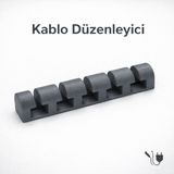 Bombyx Kablo Düzenleyici Kablo Tutucu Sert Plastik İç Mekan Kullanımı İçin Tekil Ürün - Gri