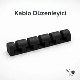 Bombyx Kablo Düzenleyici Kablo Tutucu SERT PLASTİK Yapışkanlı Özellikli Kablo Sabitleyici - Siyah