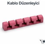 Bombyx Mottopi Düz Kablo Düzenleyici Kablo Tutucu Kablo Sabitleyici(Sert Plastik) - Pembe