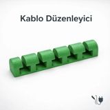 Bombyx Mottopi Düz Kablo Düzenleyici Kablo Tutucu Kablo Sabitleyici(Sert Plastik) - Yeşil