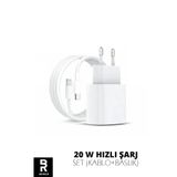 BOMER 20W HIZLI ŞARJ ALETİ SETİ IPHONE 11 12 13 PRO PRO MAX 14 PRO PRO MAX UYUMLU ADAPTÖR VE KABLO
