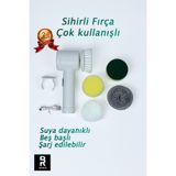 BOMER PRO 5 BAŞLIKLI ŞARJLI TEMİZLİK FIRÇASI SUYA DAYANIKLI DERİN TEMİZLİK SETİ