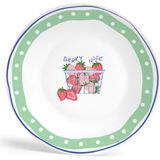 Bon App Collection Strawberry Yeşil Beyaz Porselen Tatlı Tabağı 21 cm - Standart