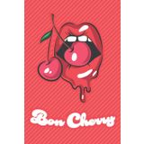 Bon Cherry: Sexy Red Lips Dot Grid Journal | 6 x 9" Notebook, Planner, and Sketch Book Diary for Bullet Grid Journaling, Calligraphy & Hand Lettering | Glossy 108 pages