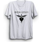 Bon Jovi, Yazı Logo, Rock Metal Grup Tişörtü - Beyaz - S