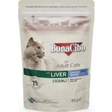 BonaCibo 85 gr Pouch Ciğerli Kedi Konservesi