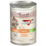 BonaCibo Jöleli Tavuk Ve Hindili 400 gr Yaş Kedi Maması