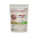 BonaCibo Jöleli Tavuklu Dana Etli Yaş Pouch 12x100 gr Yetişkin Yavru Köpek Maması