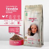 Bonacibo Kitten Tavuklu Ve Pirinçli Yavru Kedi Maması 1.5 Kg X 2 Adet - Gelişim Destekleyici Avantajlı Paket