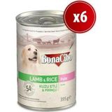 BonaCibo Kuzu Etli Pirinçli 6x400 gr Yavru Köpek Yaş Mama