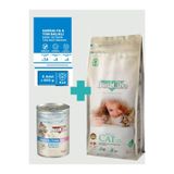 Bonacibo Kuzulu ve Pirinçli Kuru Mama 2 Kg & Sardalya Ton Balıklı Deniz Ürünlü Ezme Yaş Mama Yetişkin Kedi Maması Avantaj Paketi 6x400 gr