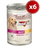Bonacibo Soslu Dana Etli Yaş Yetişkin Köpek Konserve Maması 400Gr X 6 Adet