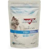 BonaCibo Soslu Uskumru ve Balıklı 12x85 gr Yetişkin Yaş Kedi Maması